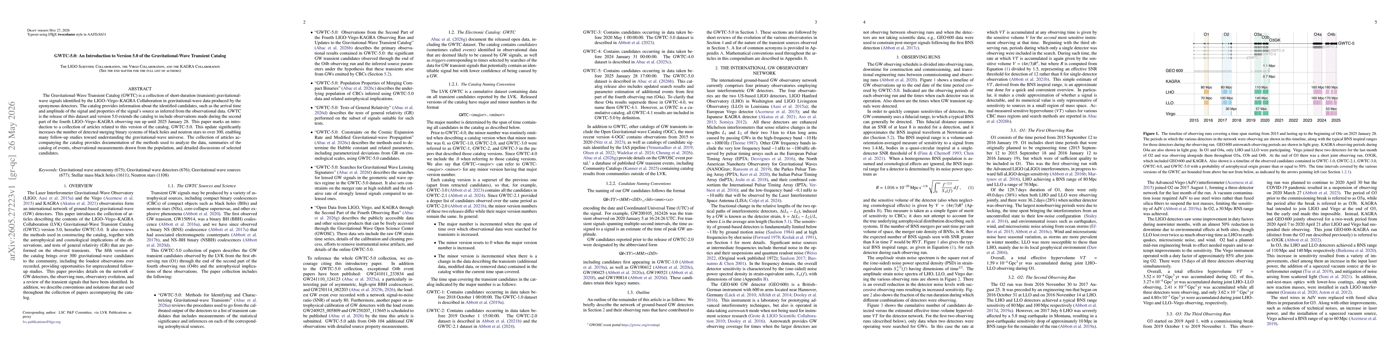 Thumbnail for GWTC-5.0: An Introduction to Version 5.0 of the Gravitational-Wave Transient Catalog