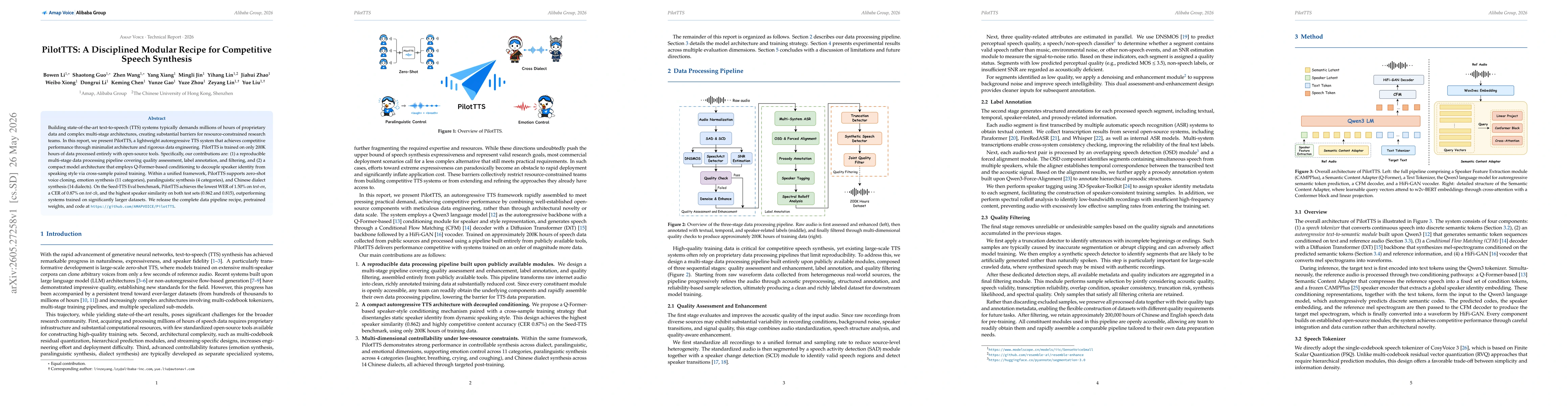 Thumbnail for PilotTTS: A Disciplined Modular Recipe for Competitive Speech Synthesis