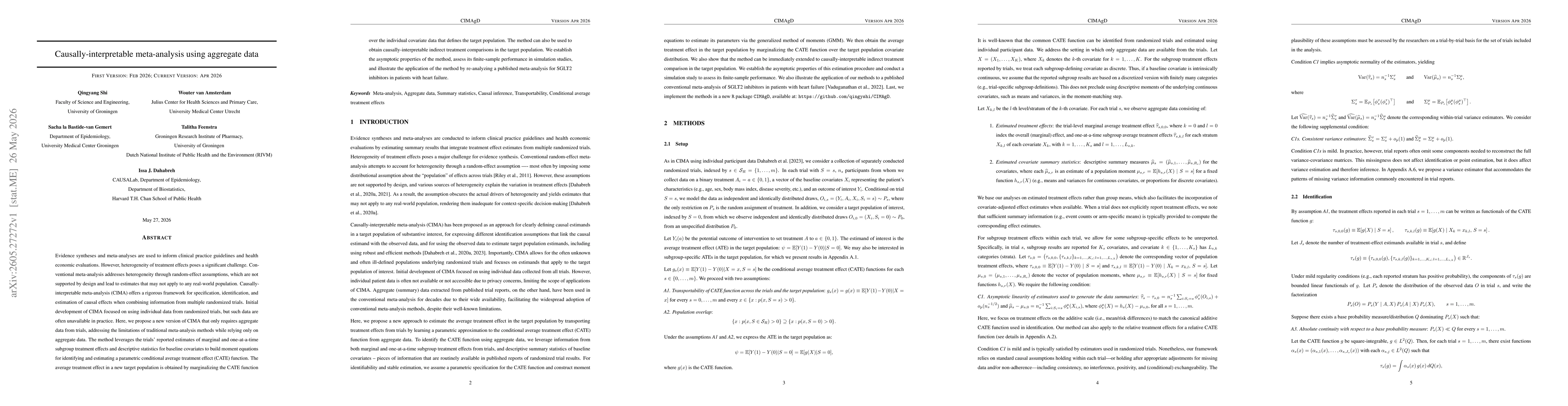 Thumbnail for Causally-interpretable meta-analysis using aggregate data