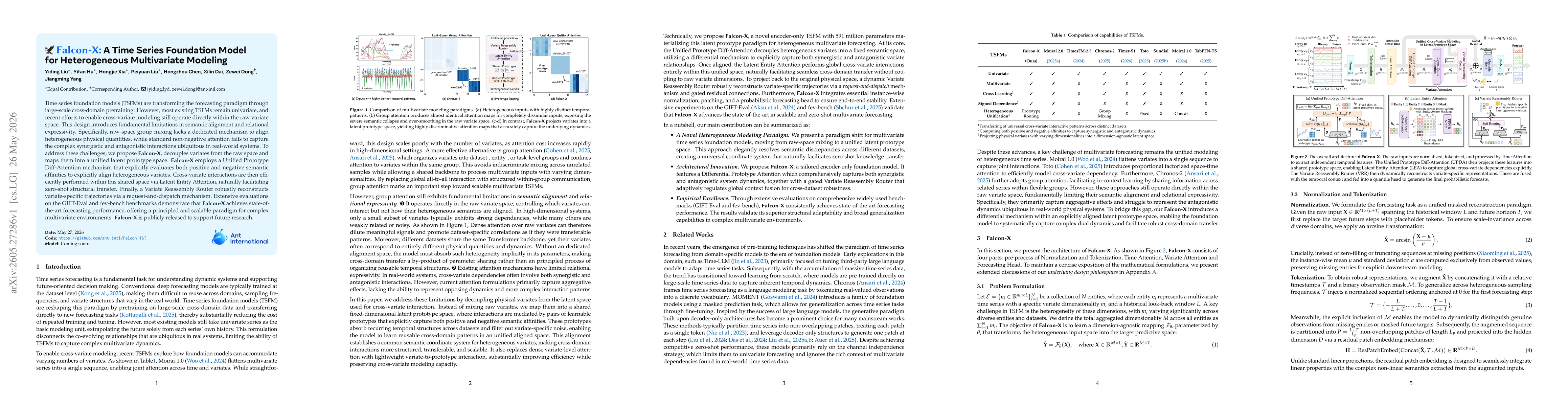 Thumbnail for Falcon-X: A Time Series Foundation Model for Heterogeneous Multivariate Modeling