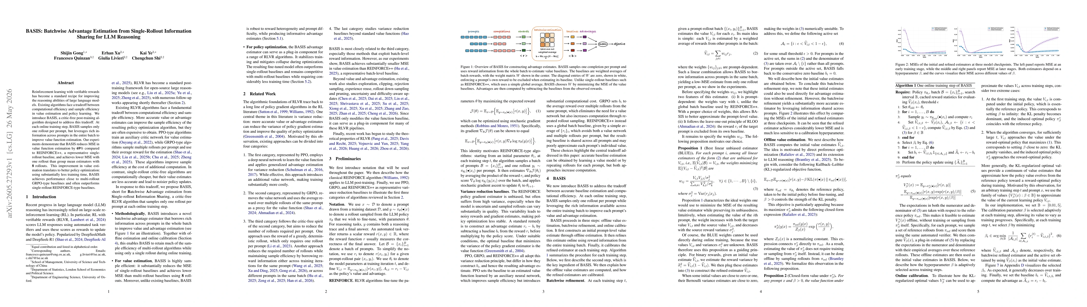 Thumbnail for BASIS: Batchwise Advantage Estimation from Single-Rollout Information Sharing for LLM Reasoning