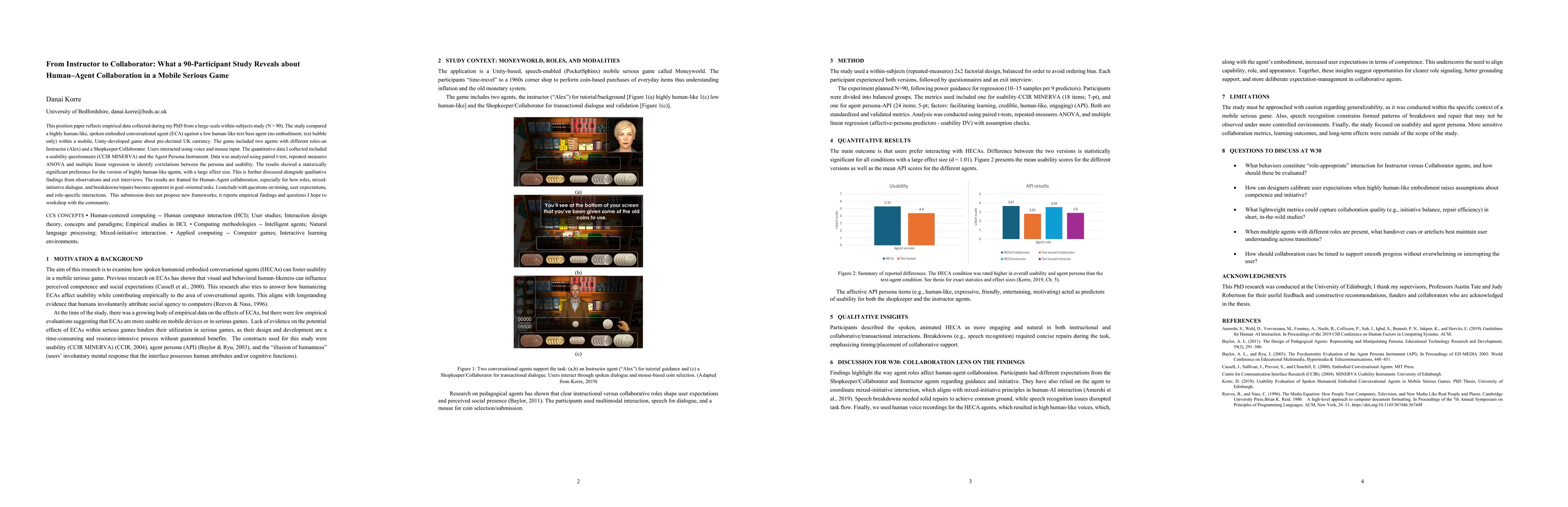 Thumbnail for From Instructor to Collaborator: What a 90-Participant Study Reveals about Human-Agent Collaboration in a Mobile Serious Game