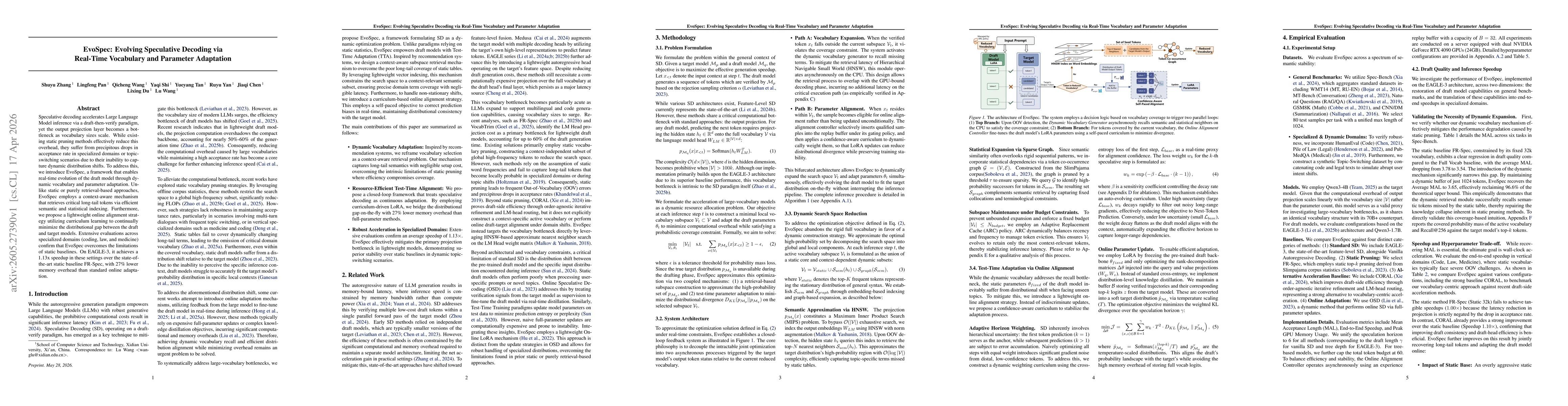 Thumbnail for EvoSpec: Evolving Speculative Decoding via Real-Time Vocabulary and Parameter Adaptation