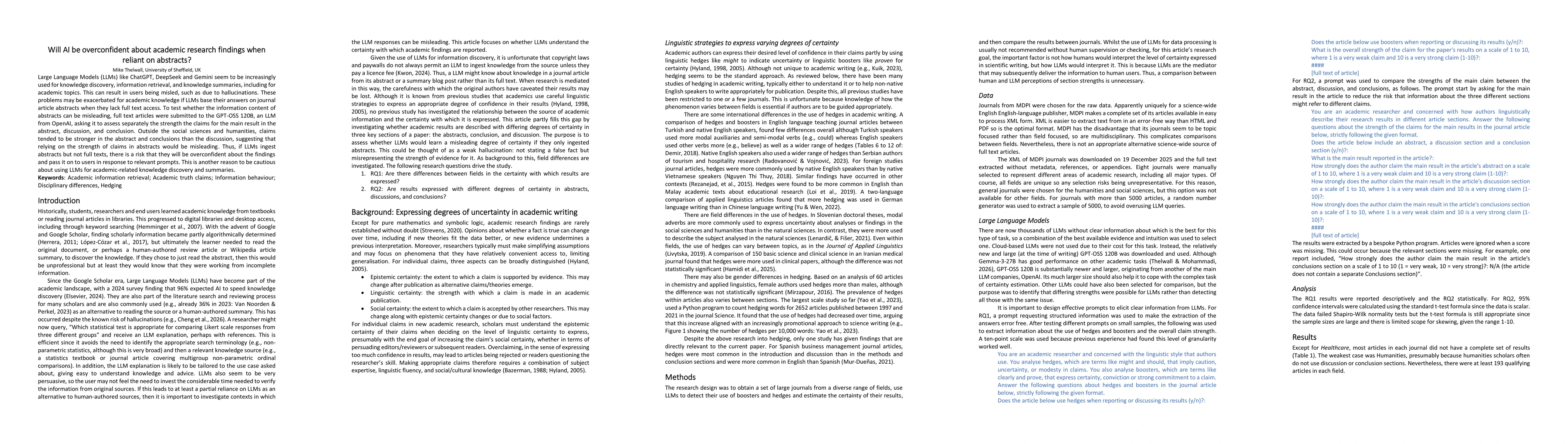 Thumbnail for Will AI be overconfident about academic research findings when reliant on abstracts? (v1)