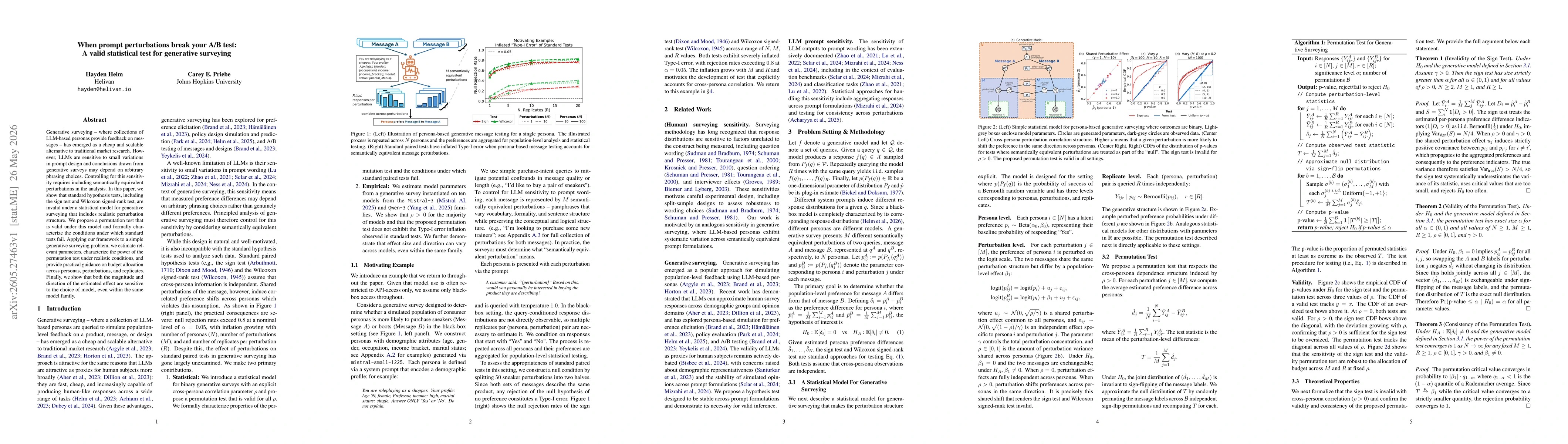 Thumbnail for When prompt perturbations break your A/B test: A valid statistical test for generative surveying