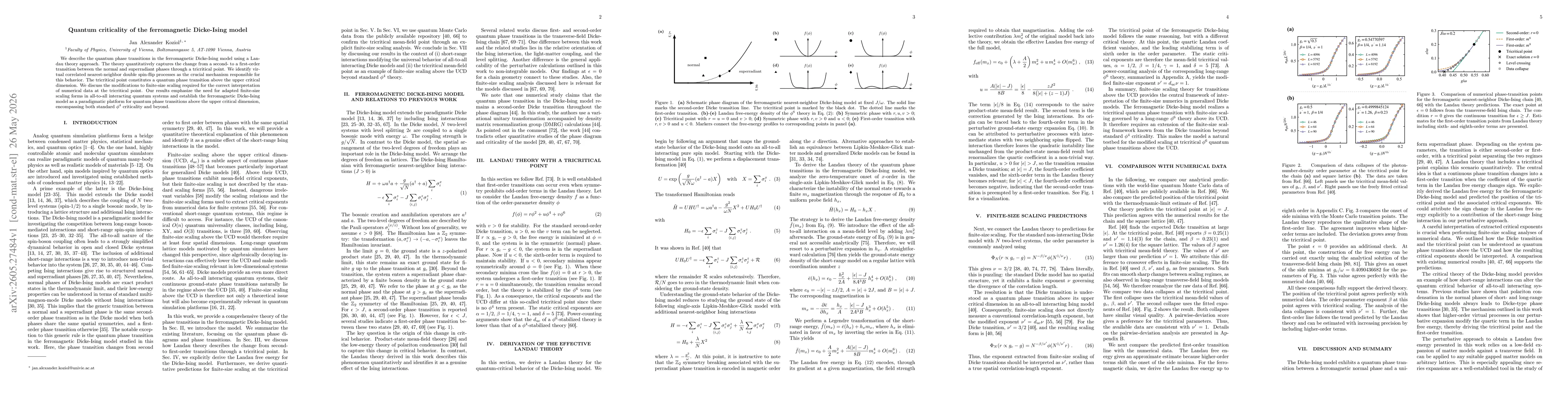 Thumbnail for Quantum criticality of the ferromagnetic Dicke-Ising model