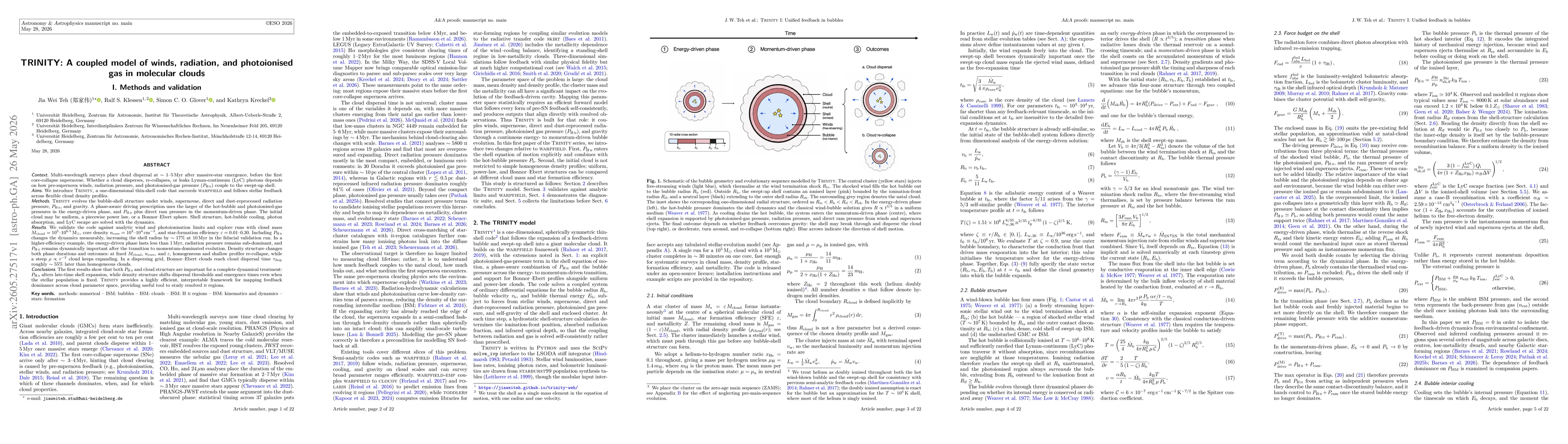 Thumbnail for TRINITY: A coupled model of winds, radiation, and photoionised gas in molecular clouds. I. Methods and validation