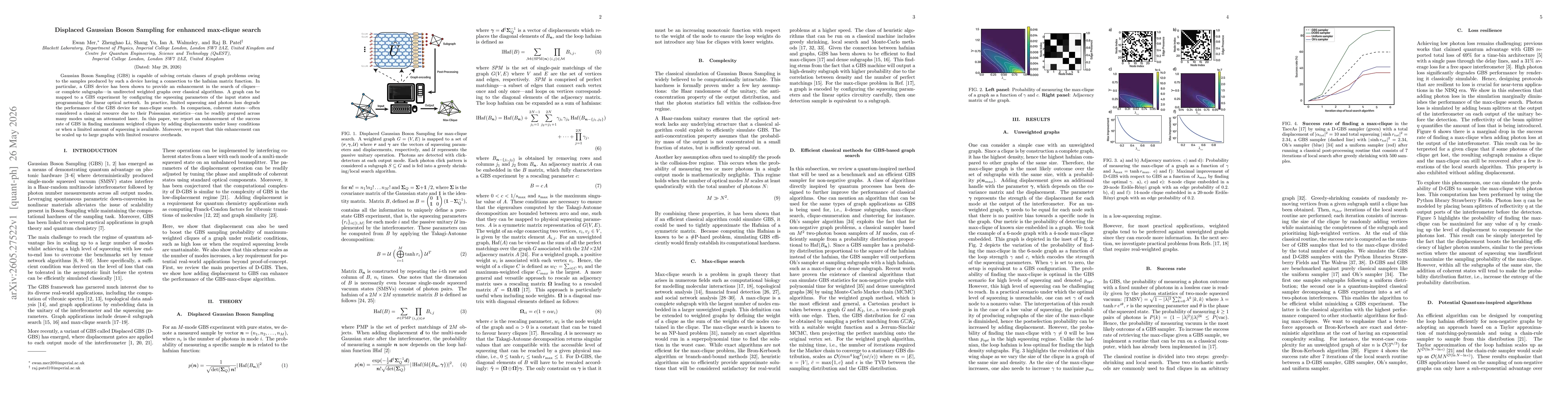 Thumbnail for Displaced Gaussian Boson Sampling for enhanced max-clique search