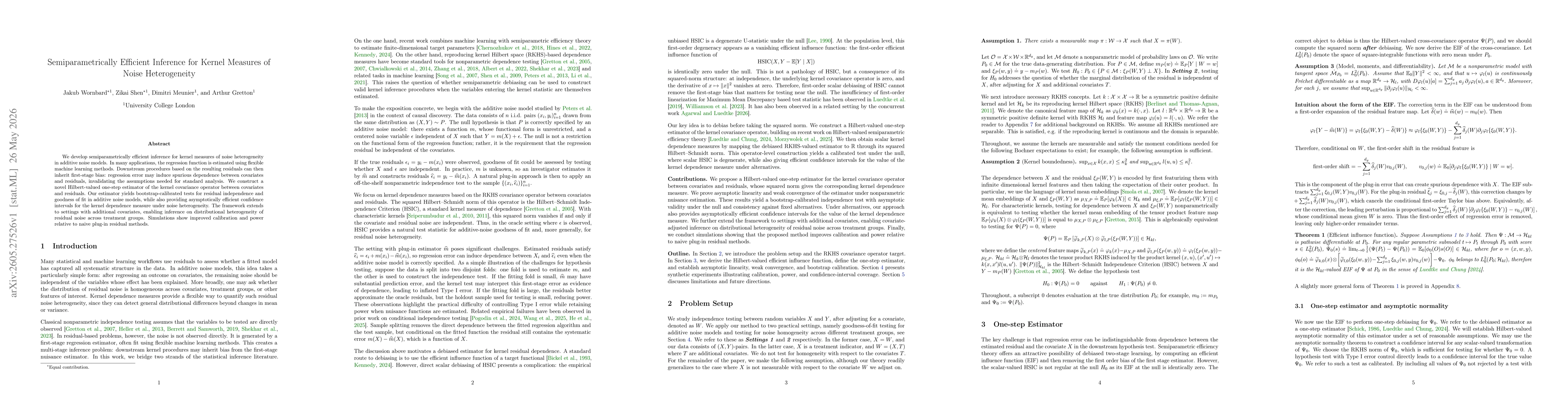 Thumbnail for Semiparametrically Efficient Inference for Kernel Measures of Noise Heterogeneity
