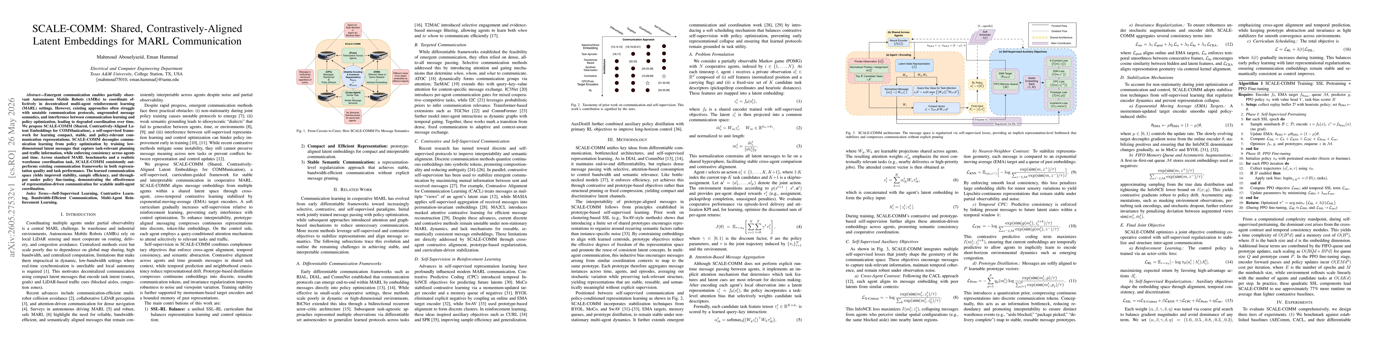 Thumbnail for SCALE-COMM: Shared, Contrastively-Aligned Latent Embeddings for MARL Communication