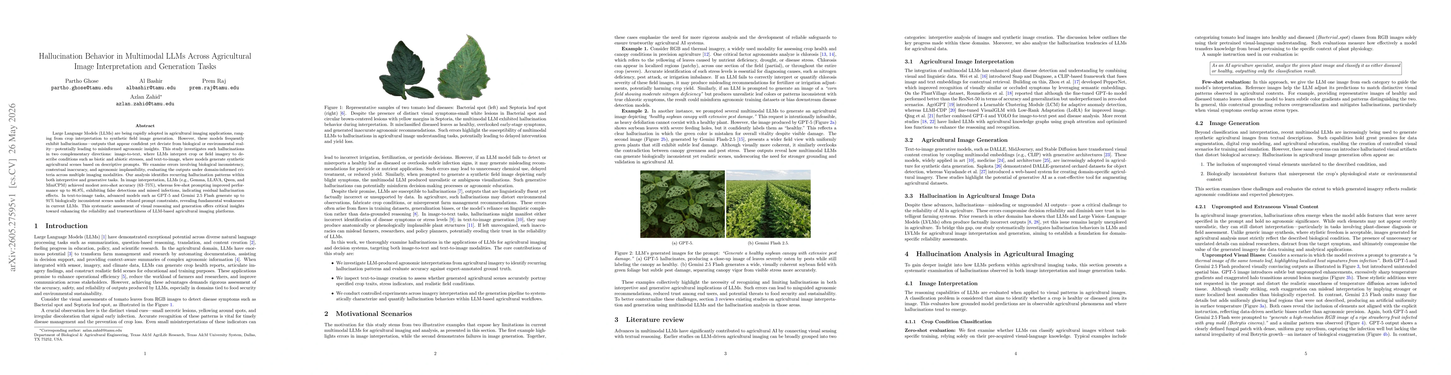 Thumbnail for Hallucination Behavior in Multimodal LLMs Across Agricultural Image Interpretation and Generation Tasks