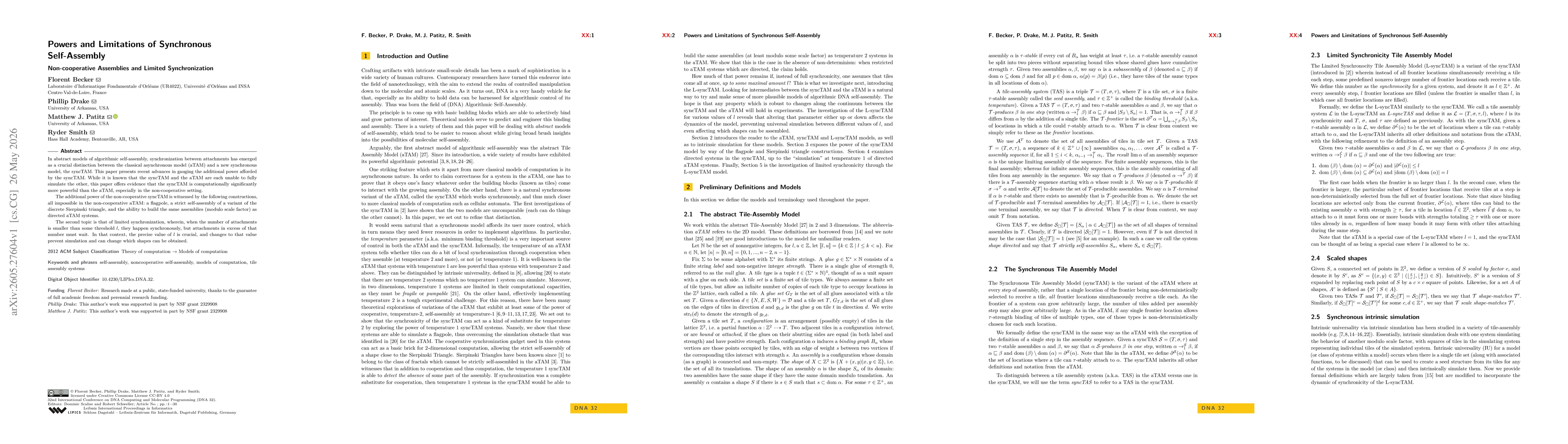 Thumbnail for Powers and Limitations of Synchronous Self-Assembly