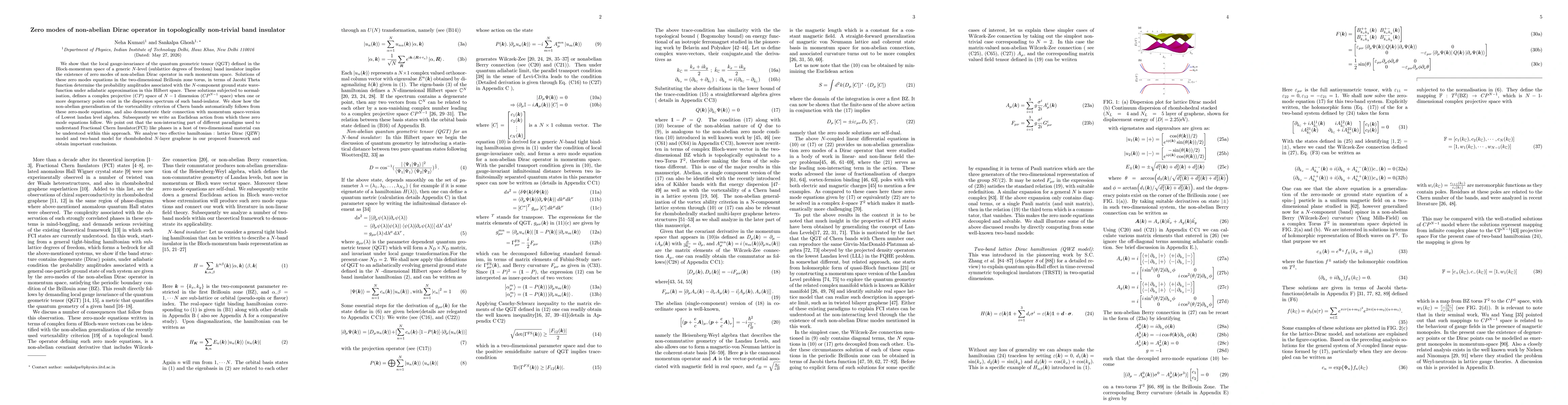 Thumbnail for Zero modes of non-abelian Dirac operator in topologically non-trivial band insulator