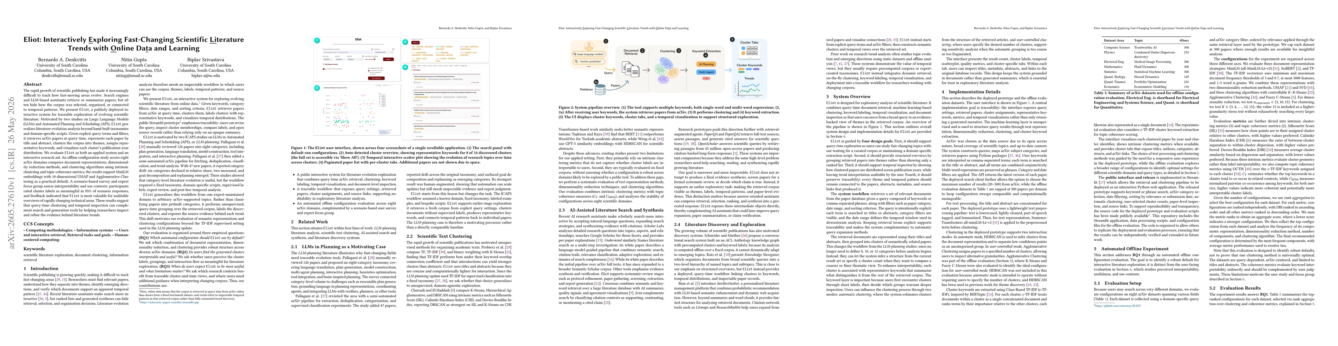 Thumbnail for Eliot: Interactively $\underline{E}$xploring Fast-Changing Scientific $\underline{Li}$terature Trends with $\underline{O}$nline Da$\underline{t}$a and Learning
