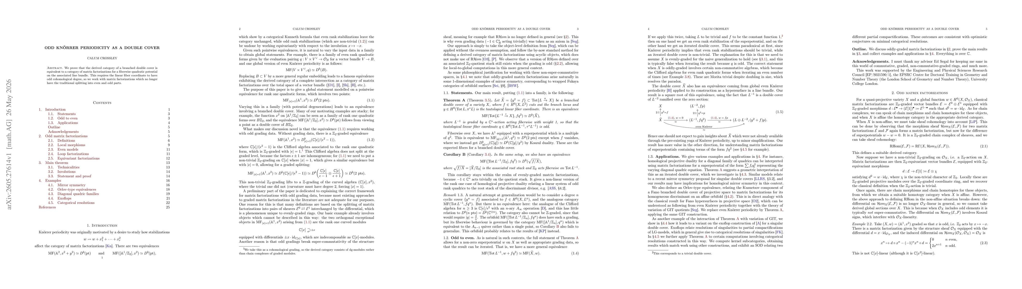 Thumbnail for Odd Knörrer periodicity as a double cover
