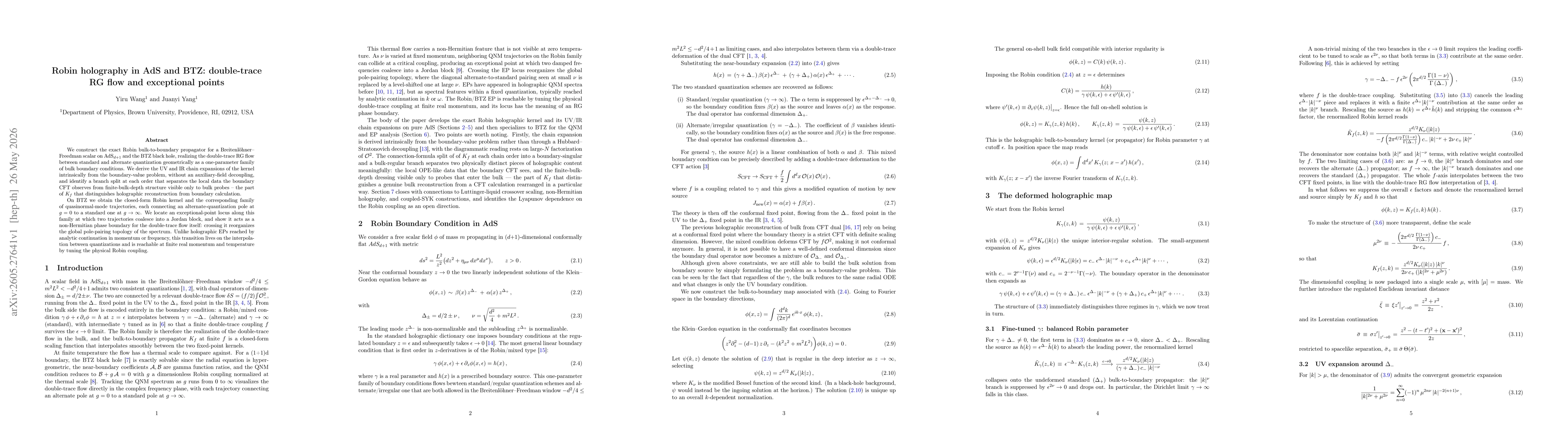 Thumbnail for Robin holography in AdS and BTZ: double-trace RG flow and exceptional points