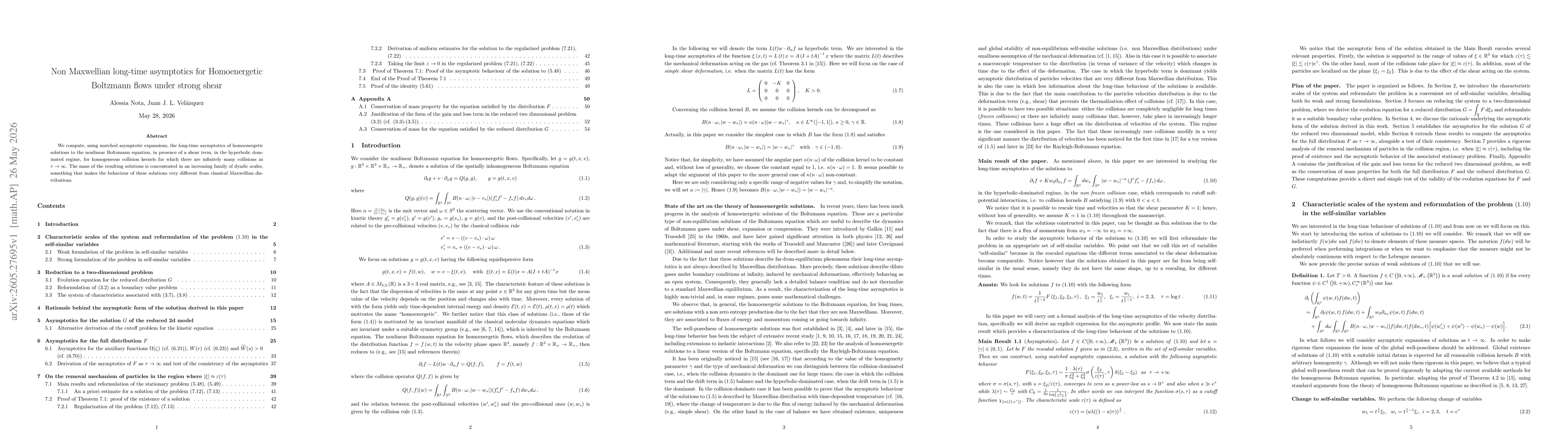 Thumbnail for Non Maxwellian long-time asymptotics for Homoenergetic Boltzmann flows under strong shear