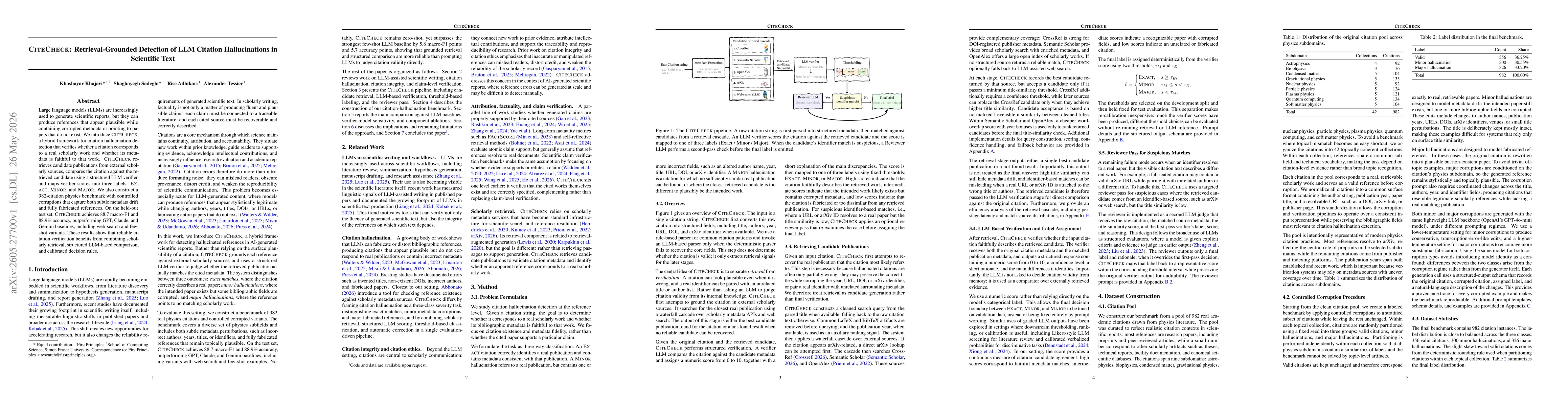 Thumbnail for CiteCheck: Retrieval-Grounded Detection of LLM Citation Hallucinations in Scientific Text