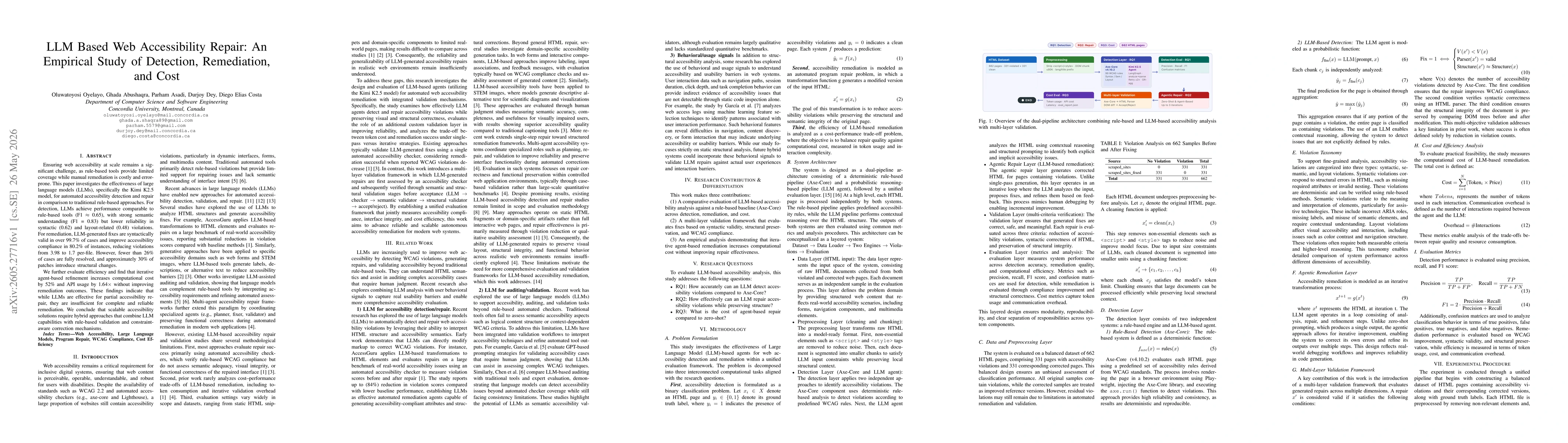 Thumbnail for LLM Based Web Accessibility Repair: An Empirical Study of Detection, Remediation, and Cost