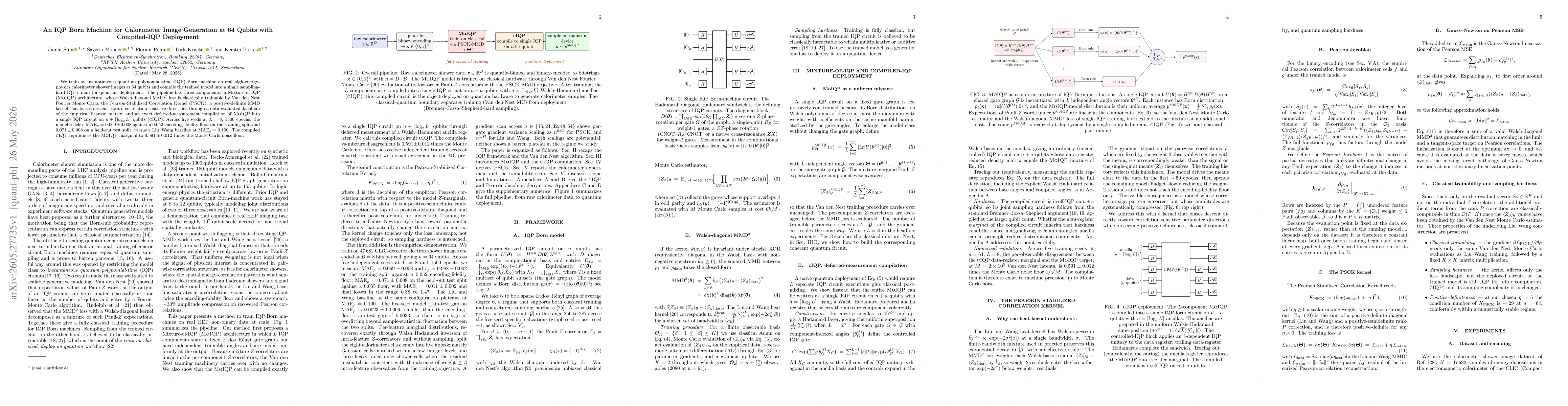 Thumbnail for An IQP Born Machine for Calorimeter Image Generation at 64 Qubits with Compiled-IQP Deployment