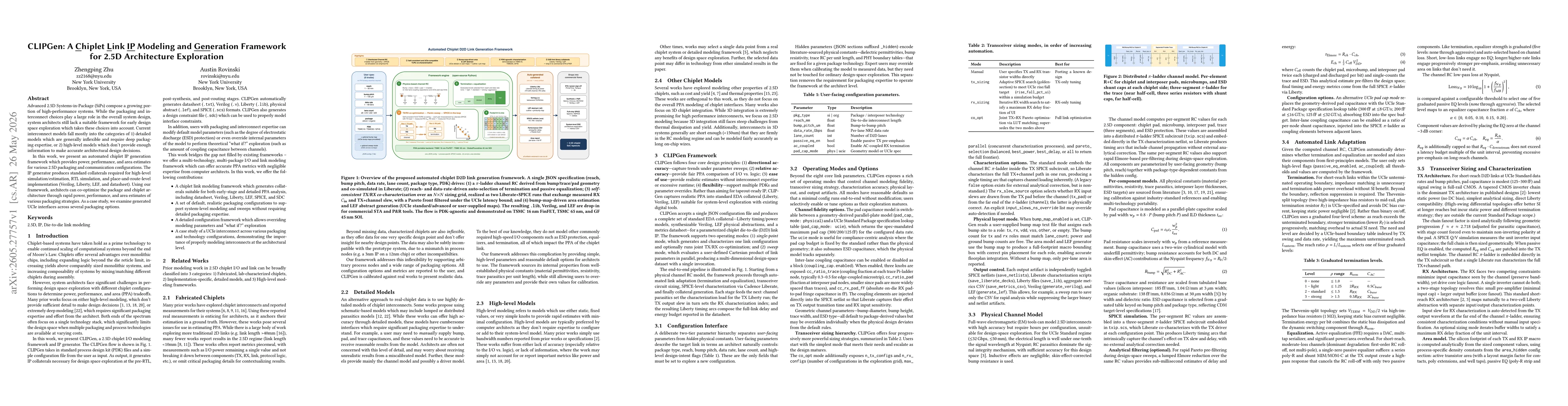 Thumbnail for CLIPGen: A Chiplet Link IP Modeling and Generation Framework for 2.5D Architecture Exploration
