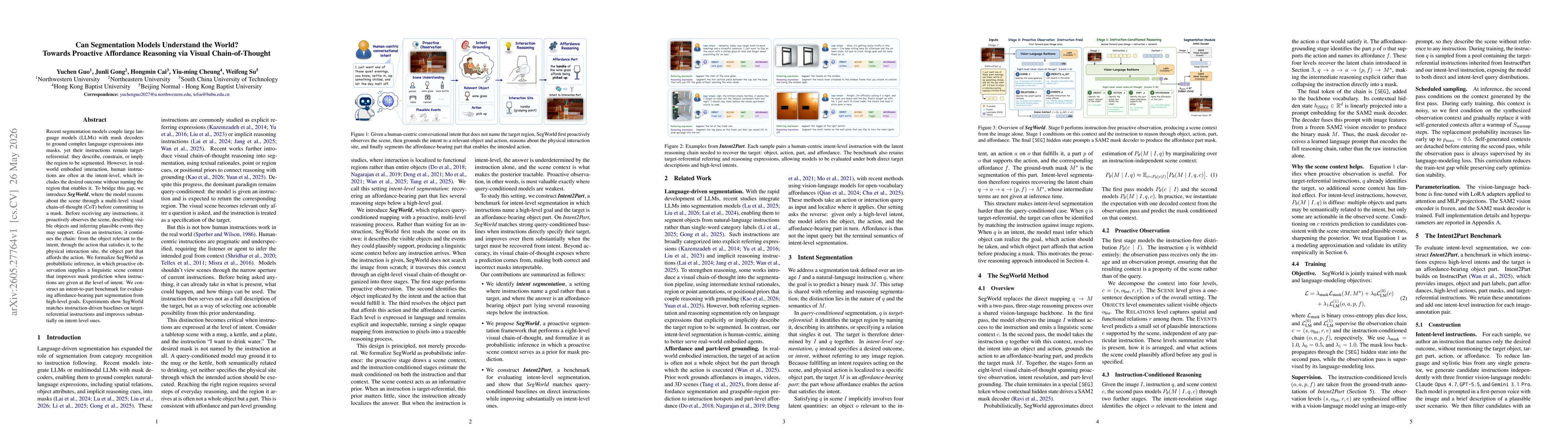 Thumbnail for Can Segmentation Models Understand the World? Towards Proactive Affordance Reasoning via Visual Chain-of-Thought