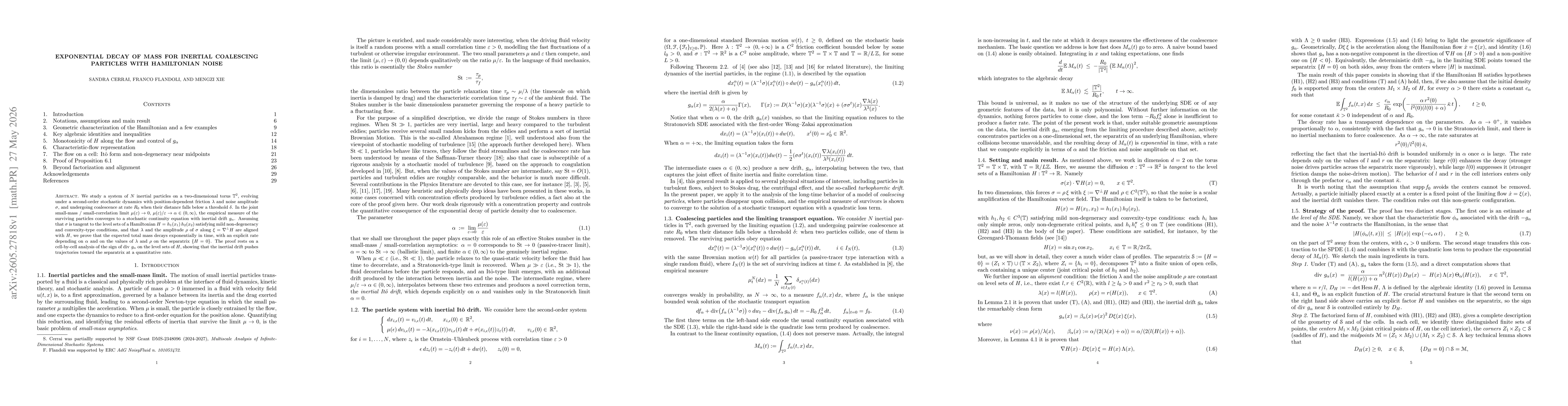 Thumbnail for Exponential decay of mass for inertial coalescing particles with Hamiltonian noise