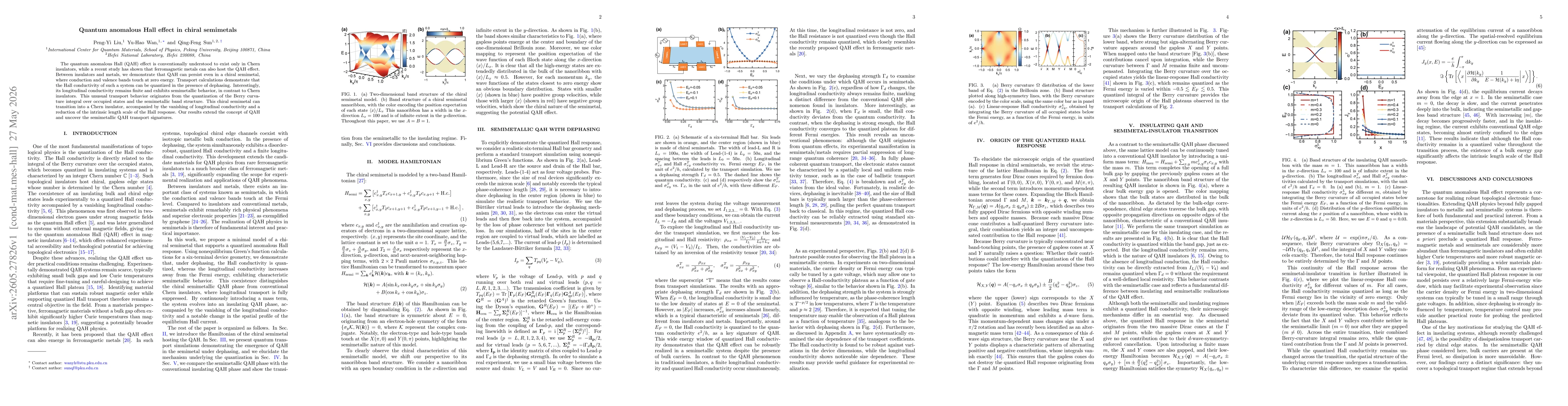 Thumbnail for Quantum anomalous Hall effect in chiral semimetals