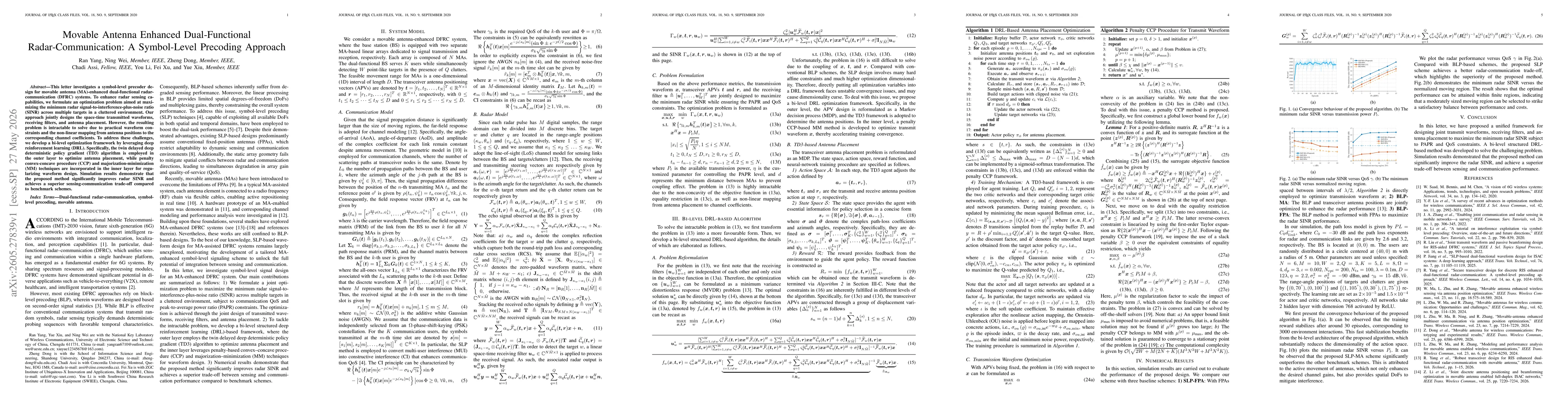 Thumbnail for Movable Antenna Enhanced Dual-Functional Radar-Communication: A Symbol-Level Precoding Approach