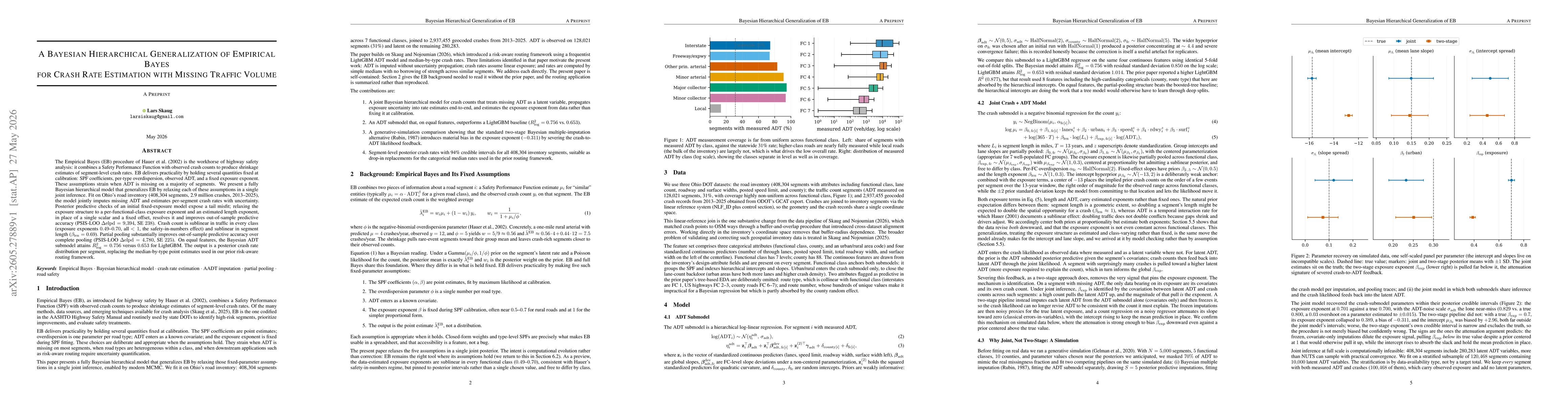 Thumbnail for A Bayesian Hierarchical Generalization of Empirical Bayes for Crash Rate Estimation with Missing Traffic Volume