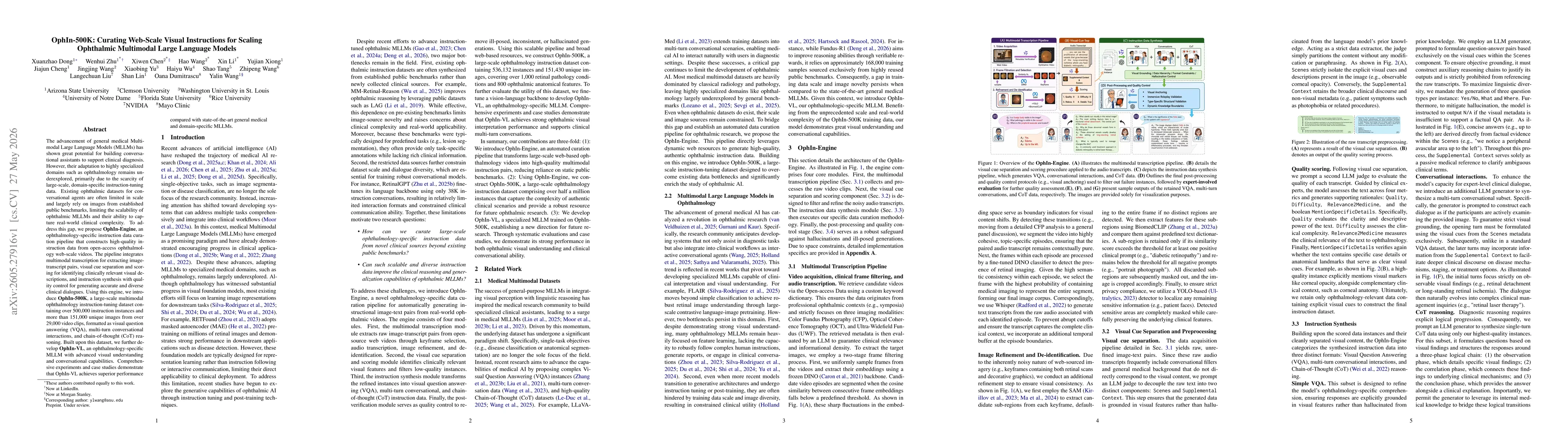 Thumbnail for OphIn-500K: Curating Web-Scale Visual Instructions for Scaling Ophthalmic Multimodal Large Language Models