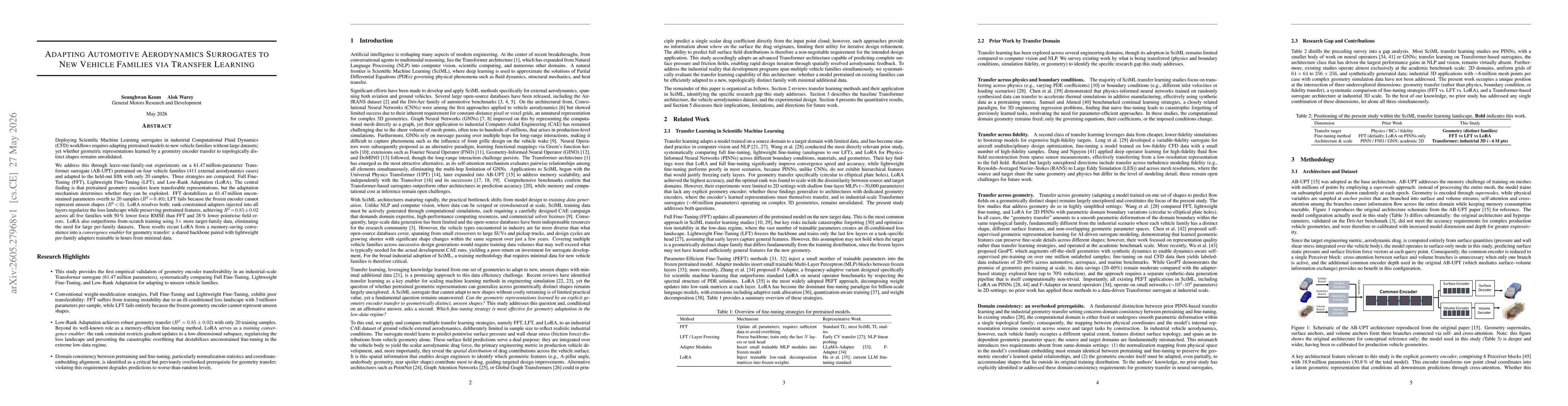 Thumbnail for Adapting Automotive Aerodynamics Surrogates to New Vehicle Families via Transfer Learning