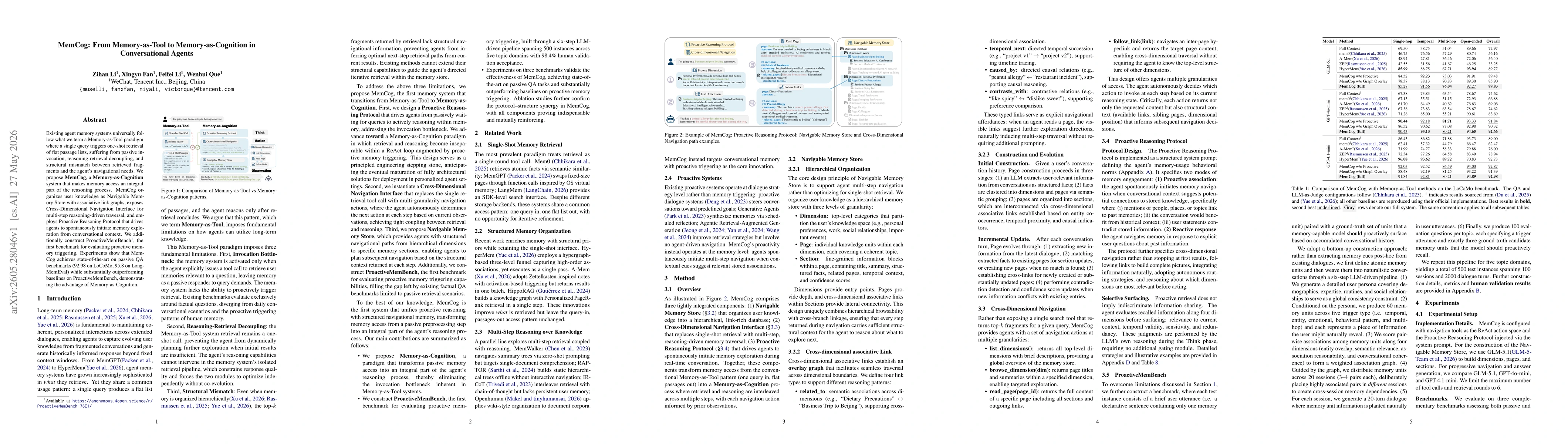 Thumbnail for MemCog: From Memory-as-Tool to Memory-as-Cognition in Conversational Agents