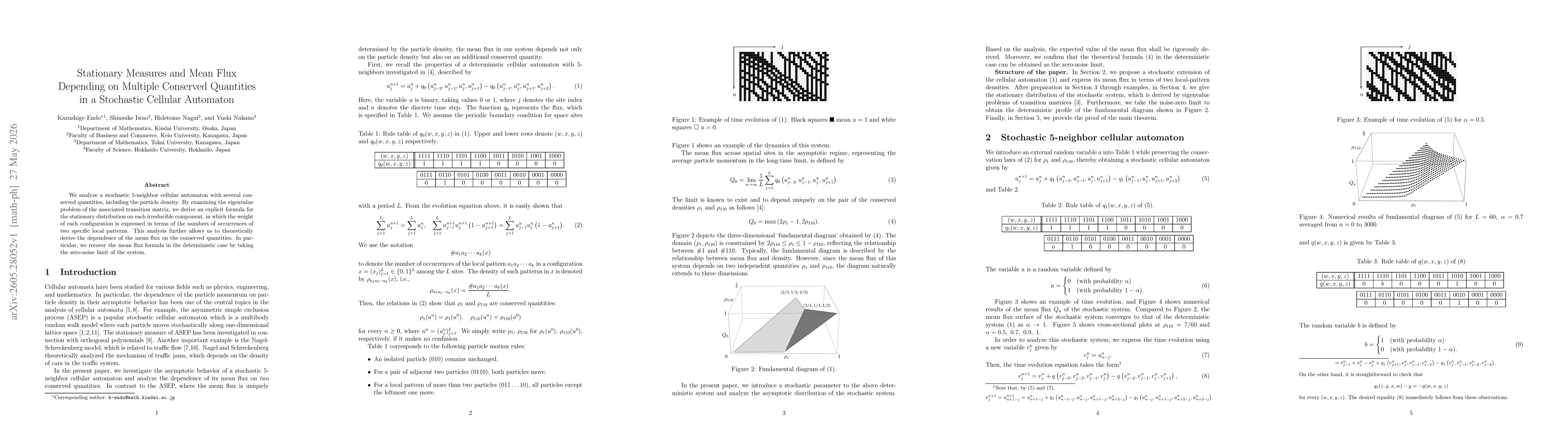 Thumbnail for Stationary Measures and Mean Flux Depending on Multiple Conserved Quantities in a Stochastic Cellular Automaton