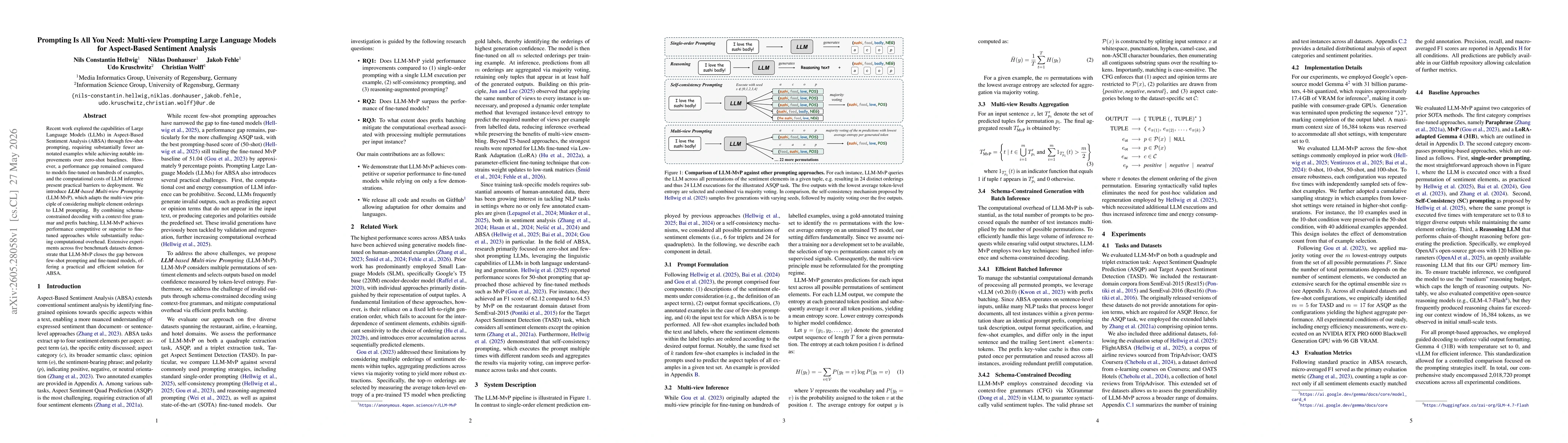 Thumbnail for Prompting Is All You Need: Multi-view Prompting Large Language Models for Aspect-Based Sentiment Analysis