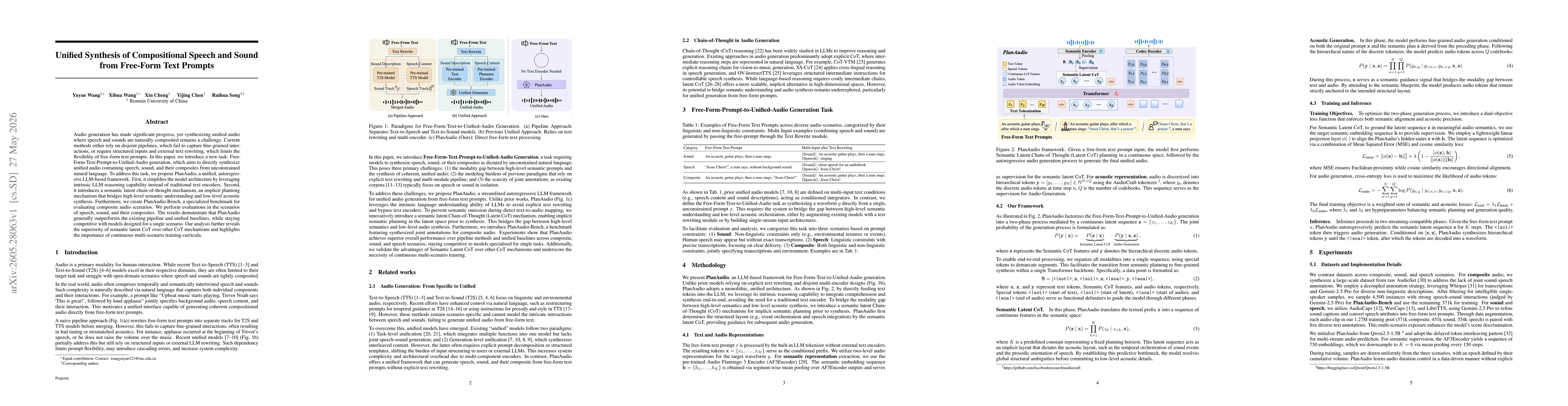Thumbnail for Unified Synthesis of Compositional Speech and Sound from Free-Form Text Prompts