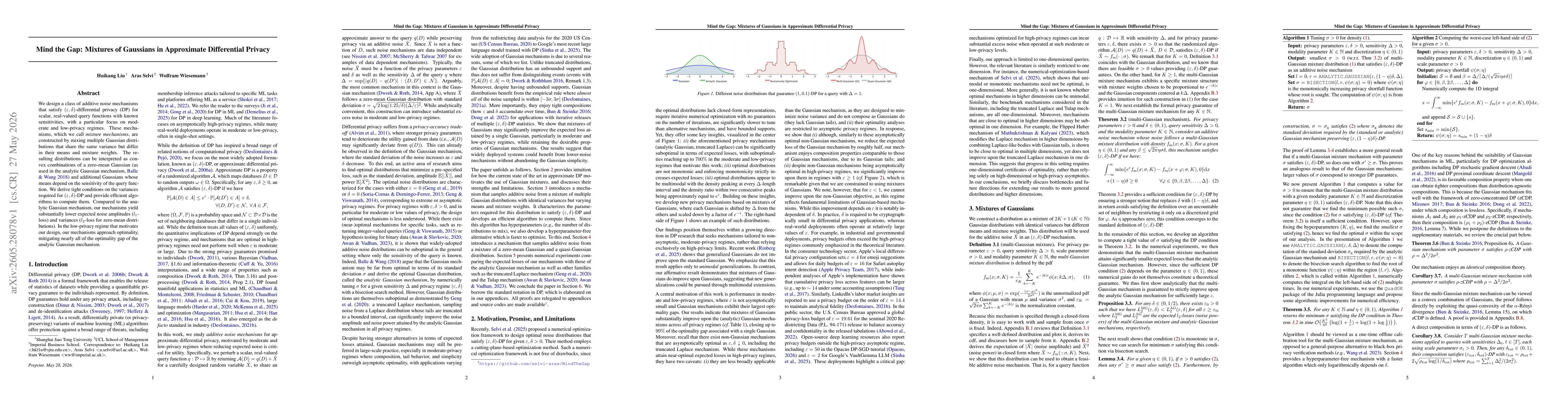 Thumbnail for Mind the Gap: Mixtures of Gaussians in Approximate Differential Privacy