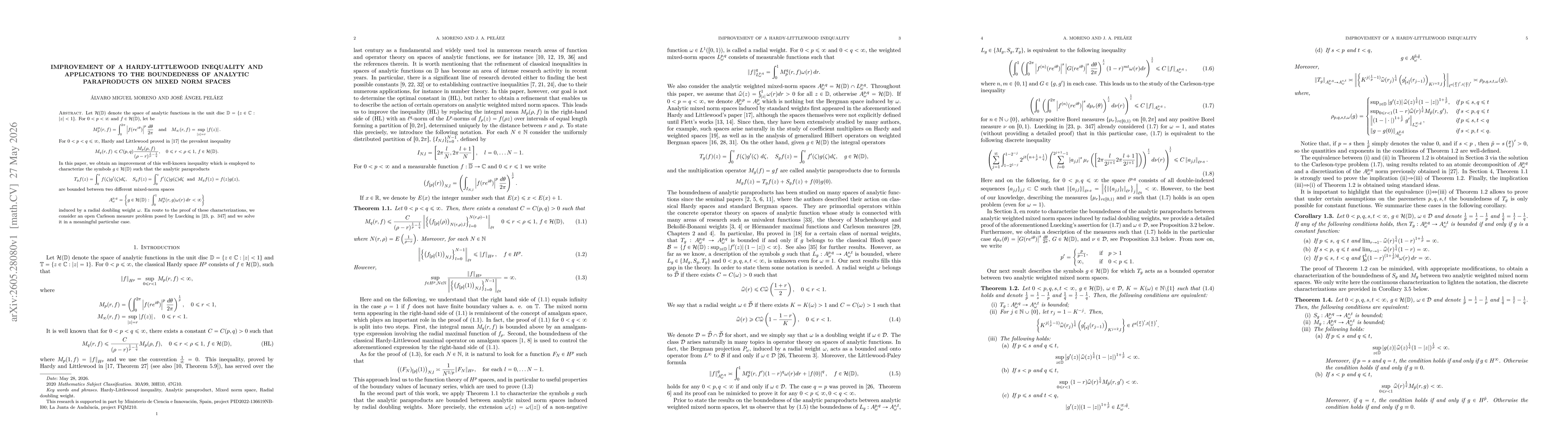 Thumbnail for Improvement of a Hardy-Littlewood inequality and applications to the boundedness of analytic paraproducts on mixed norm spaces