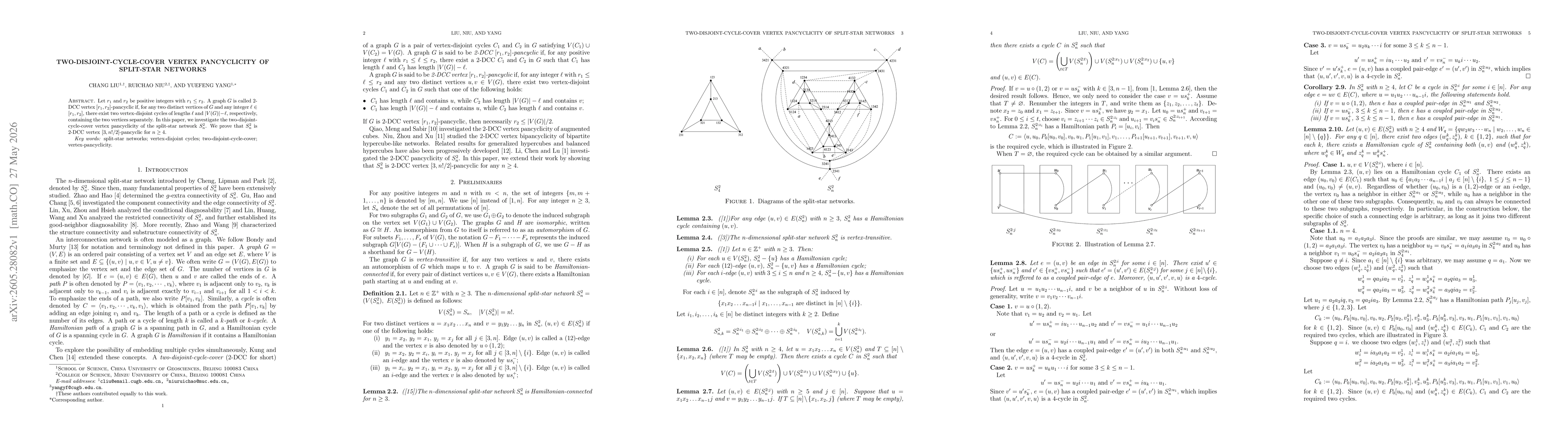 Thumbnail for Two-disjoint-cycle-cover vertex pancyclicity of split-star networks