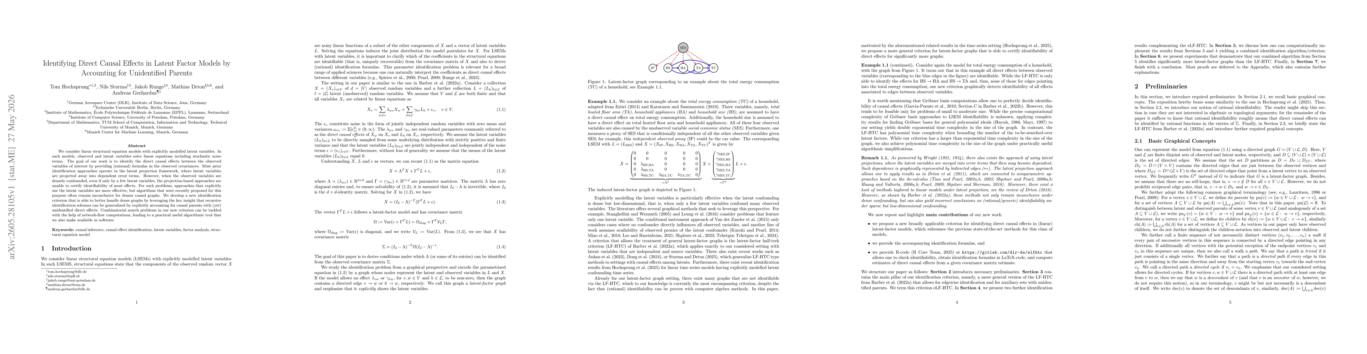 Thumbnail for Identifying Direct Causal Effects in Latent Factor Models by Accounting for Unidentified Parents
