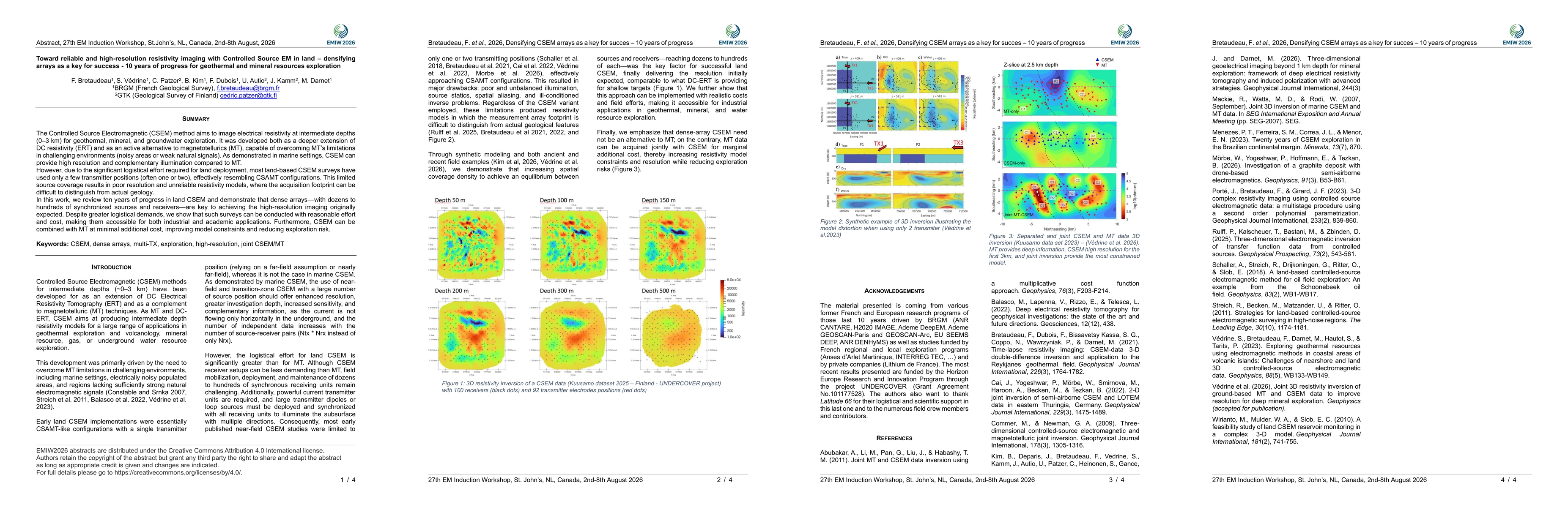 Thumbnail for Toward reliable and high-resolution resistivity imaging with Controlled Source EM in land -densifying arrays as a key for success -10 years of progress for geothermal and mineral resources exploration