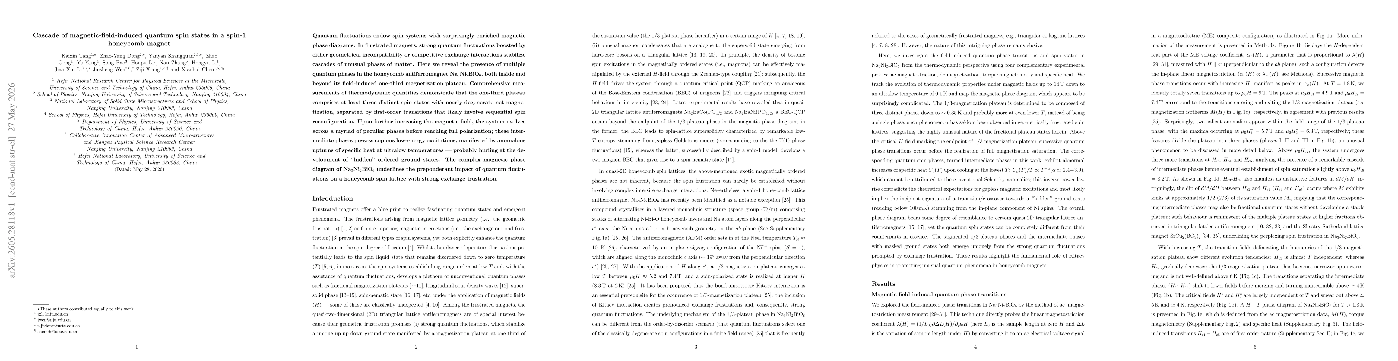 Thumbnail for Cascade of magnetic-field-induced quantum spin states in a spin-1 honeycomb magnet