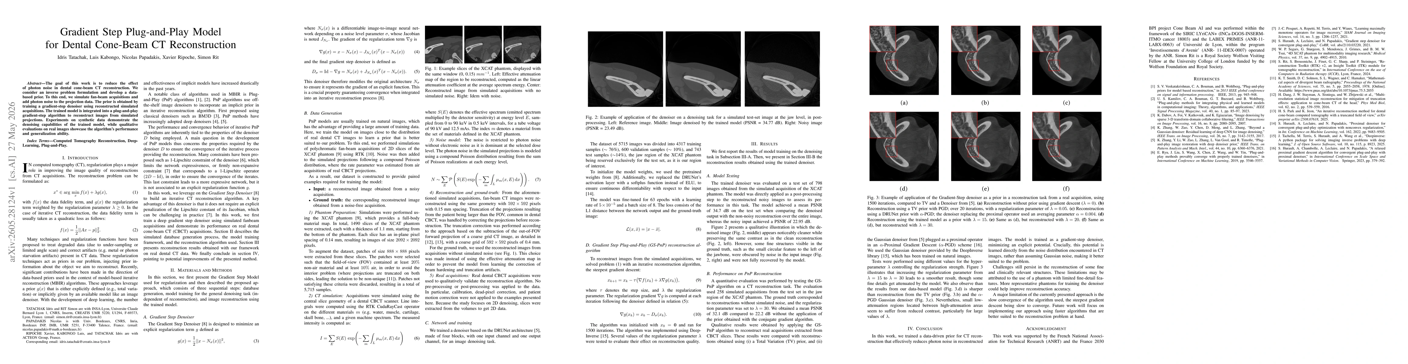 Thumbnail for Gradient Step Plug-and-Play Model for Dental Cone-Beam CT Reconstruction