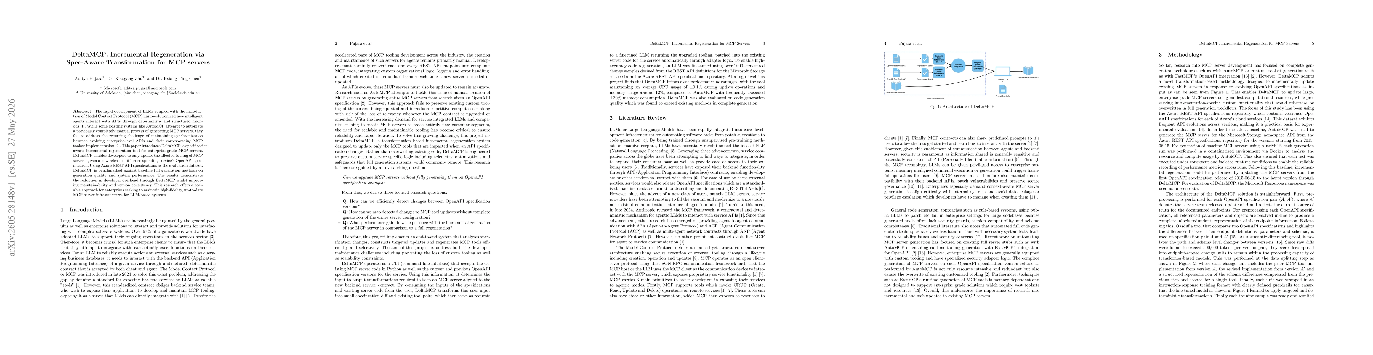 Thumbnail for DeltaMCP: Incremental Regeneration via Spec-Aware Transformation for MCP servers