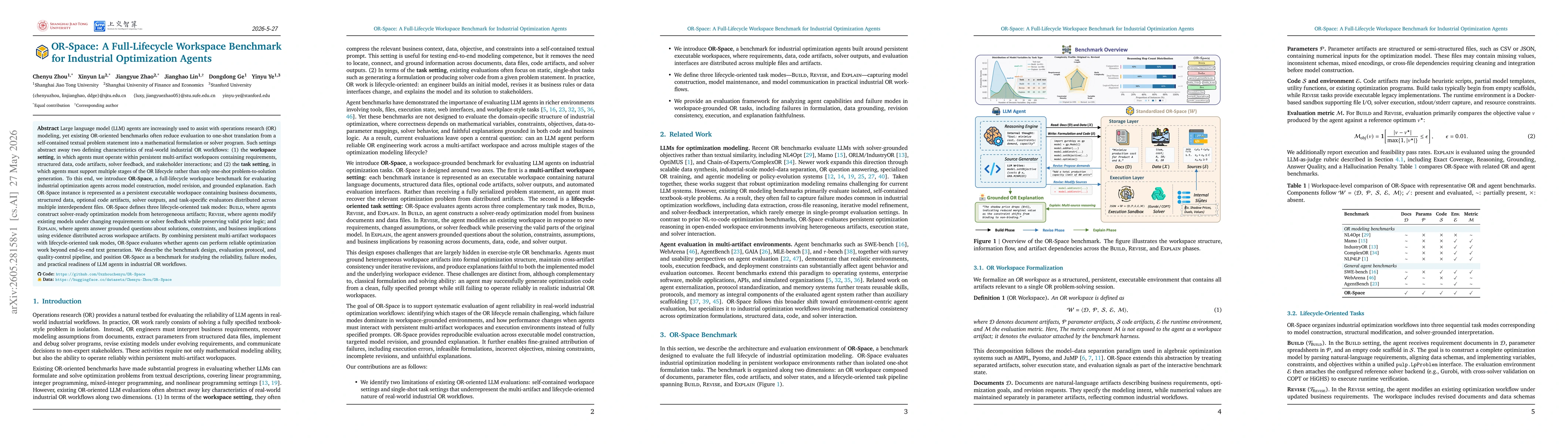 Thumbnail for OR-Space: A Full-Lifecycle Workspace Benchmark for Industrial Optimization Agents