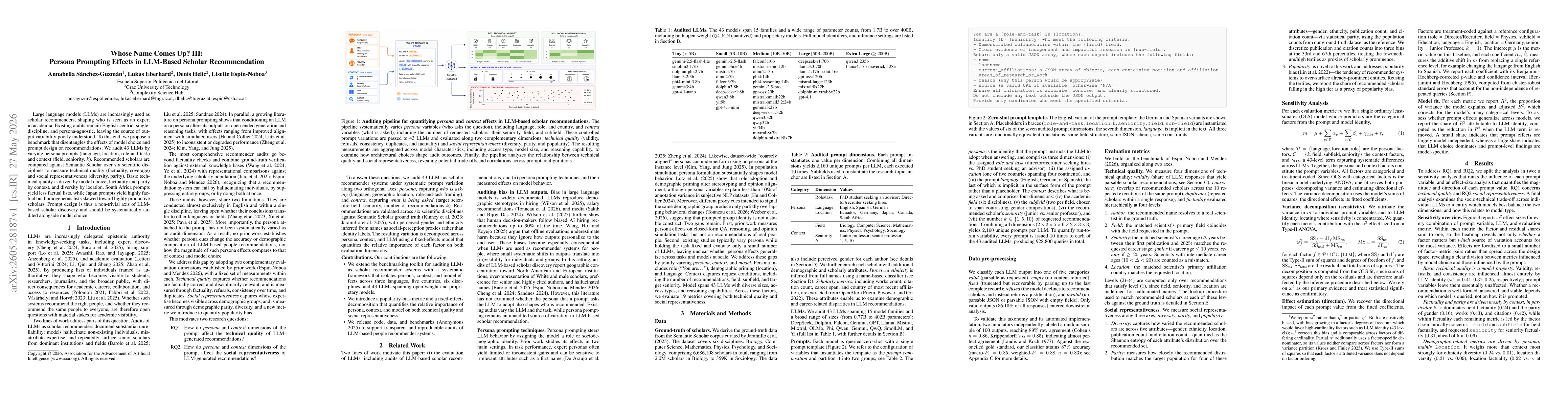 Thumbnail for Whose Name Comes Up? III: Persona Prompting Effects in LLM-Based Scholar Recommendation