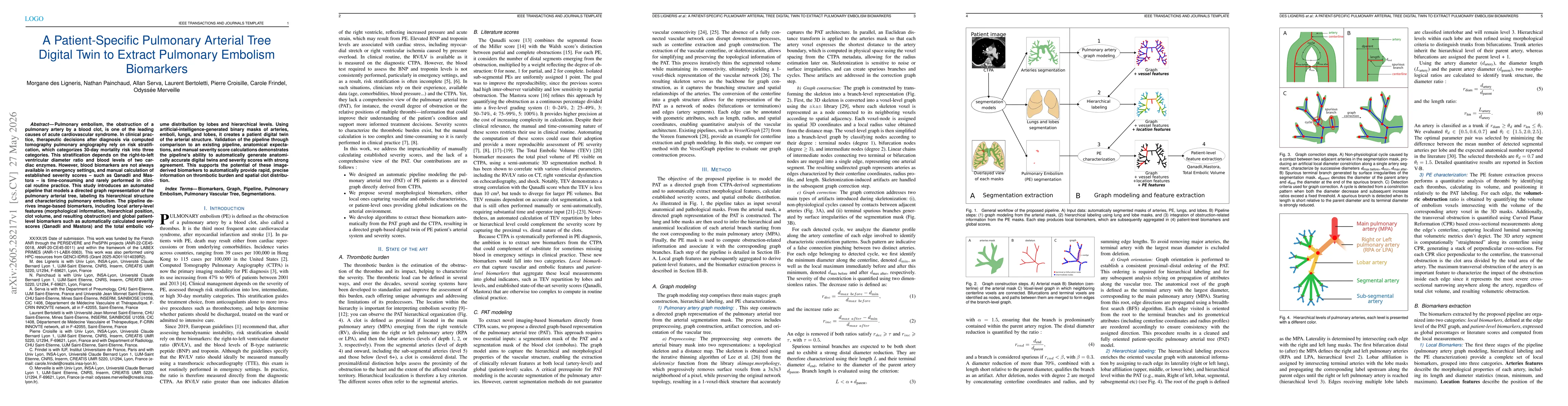 Thumbnail for A Patient-Specific Pulmonary Arterial Tree Digital Twin to Extract Pulmonary Embolism Biomarkers