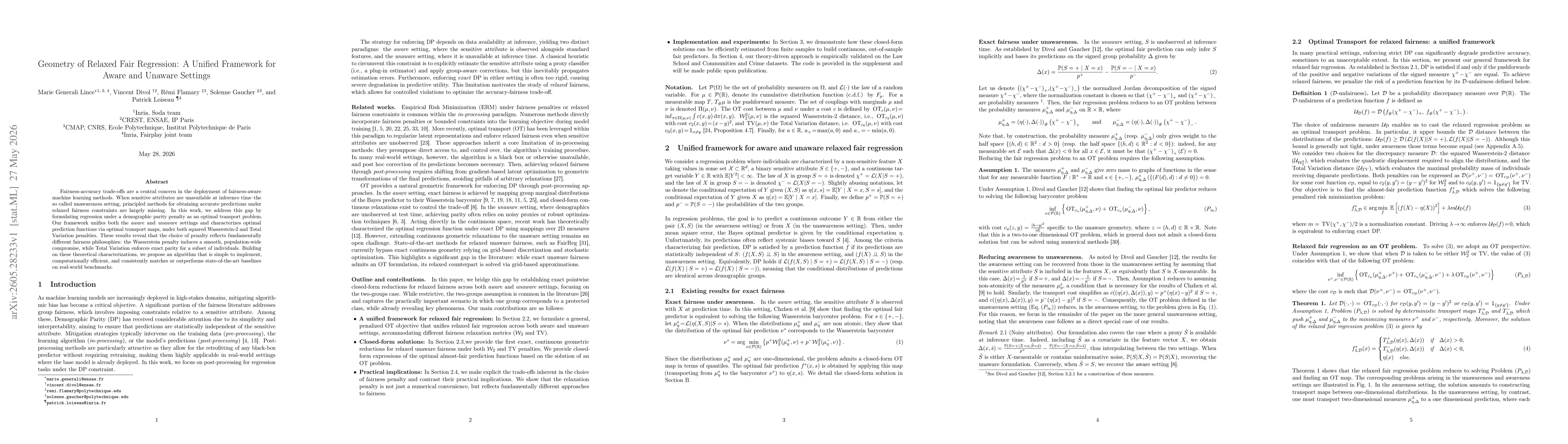 Thumbnail for Geometry of Relaxed Fair Regression: A Unified Framework for Aware and Unaware Settings