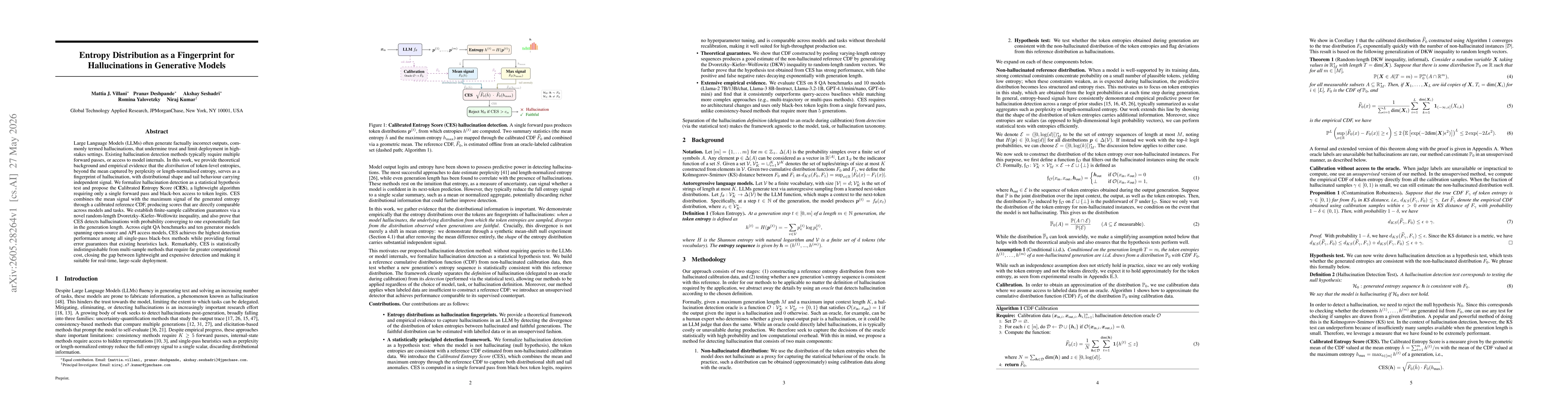 Thumbnail for Entropy Distribution as a Fingerprint for Hallucinations in Generative Models