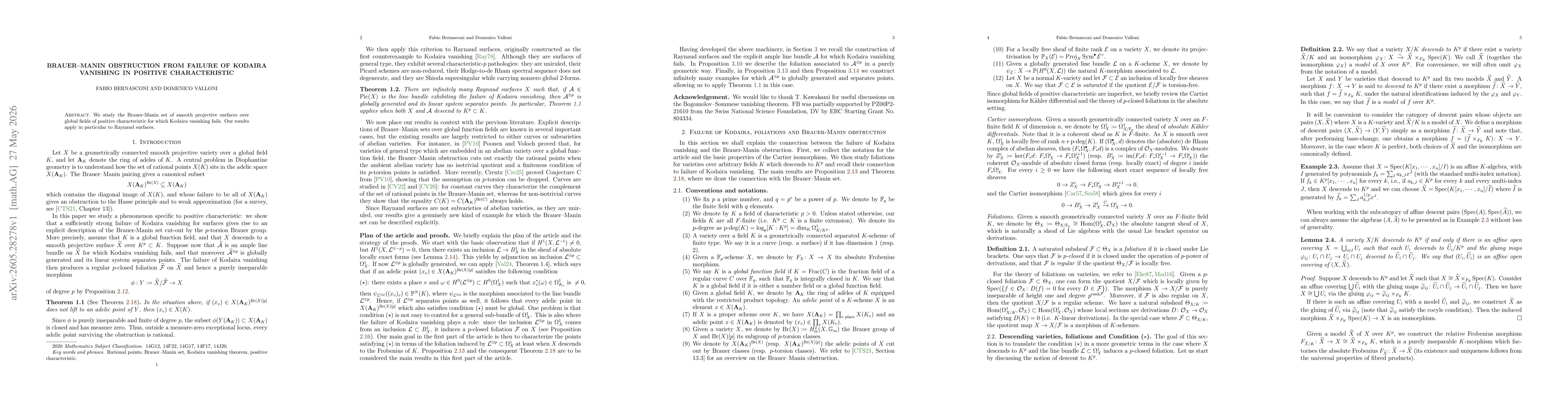 Thumbnail for Brauer--Manin obstruction from failure of Kodaira vanishing in positive characteristic